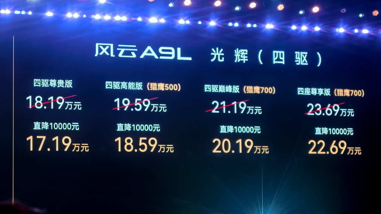 17.19万元起,风云A9L光辉四驱版配置梯度和真车体验